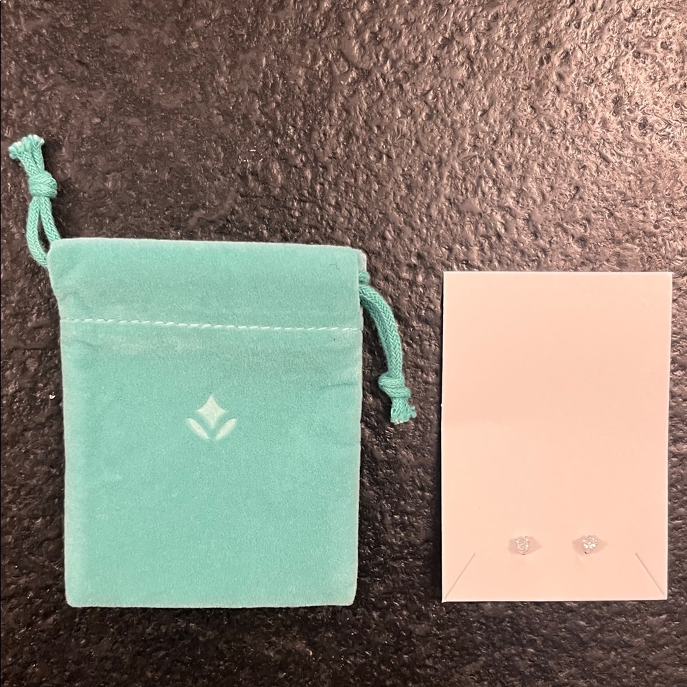 Brilliant Earth lab grown diamond Stud Earrings with Velvet Pouch